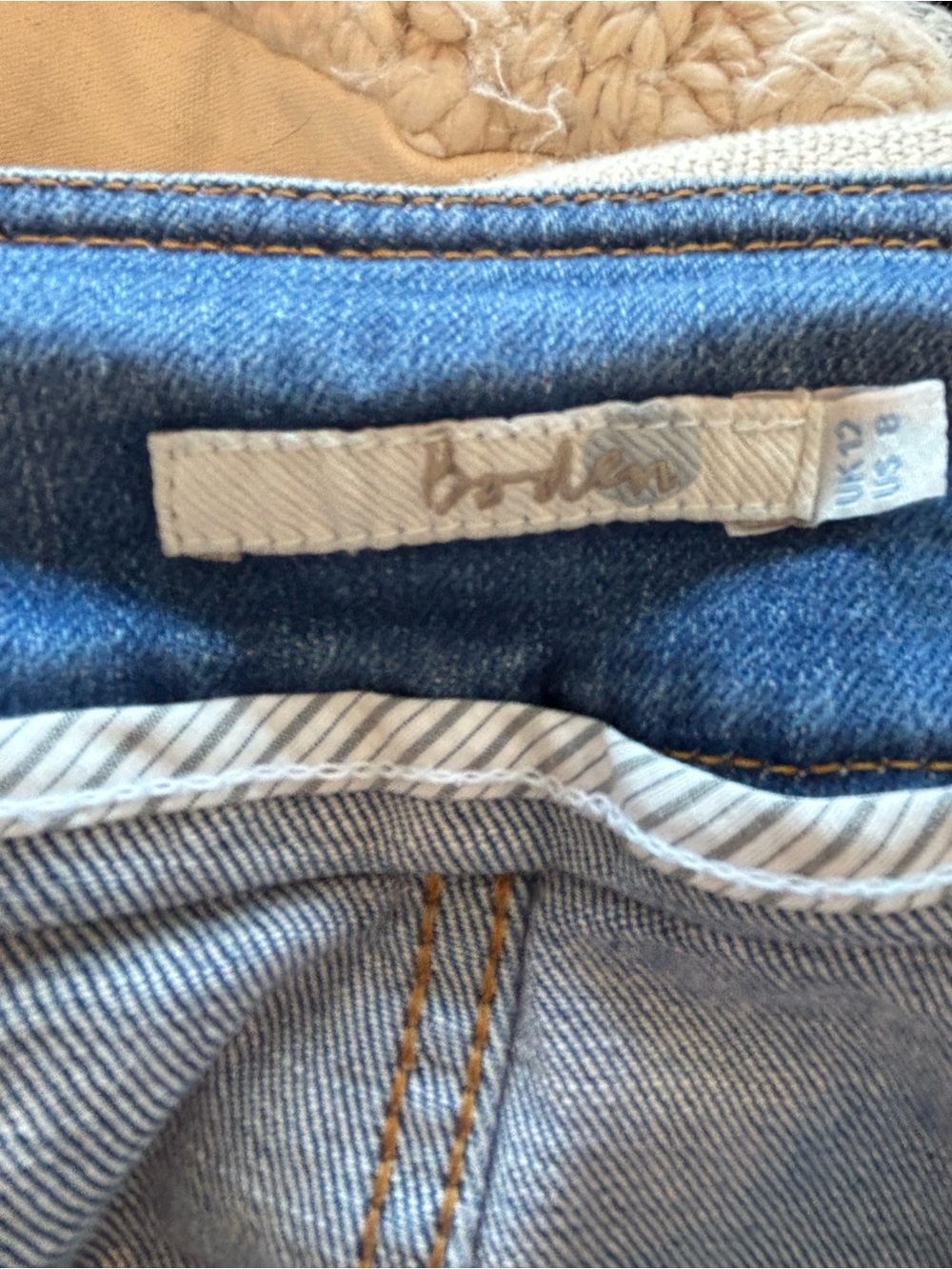 Boden Blue Button-Front Denim Mini Skirt - Picture 3 of 4